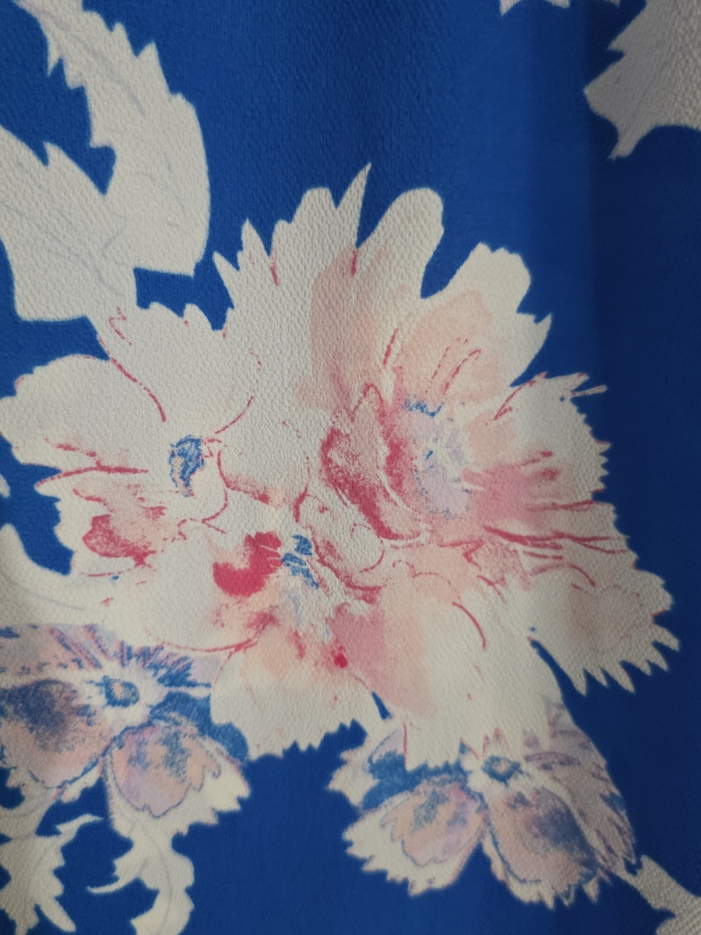 Rose + Olive Medium Blue Pink Floral Sleeveless Tassel Tie Blouse Boho Top - Picture 10 of 11